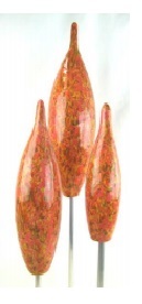 Keramik Spitzen |Gartenstecker Effektglasur rot | Gartendekoration