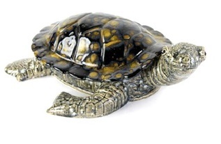 Keramikfigur Schildkröte mittel cosmic-black