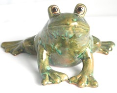 Frosch sitzend | Keramikfigur | Keramikfrosch | Gartenschmuck