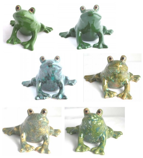 Frosch sitzend | Keramikfigur | Keramikfrosch | Gartenschmuck