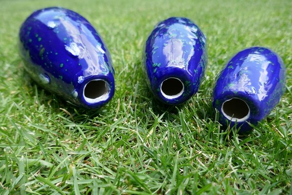 Tangoo Keramik Spitzen | Gartenstecker royalblau-grün | Gartendeko | Keramiktropfen | Gartenstele