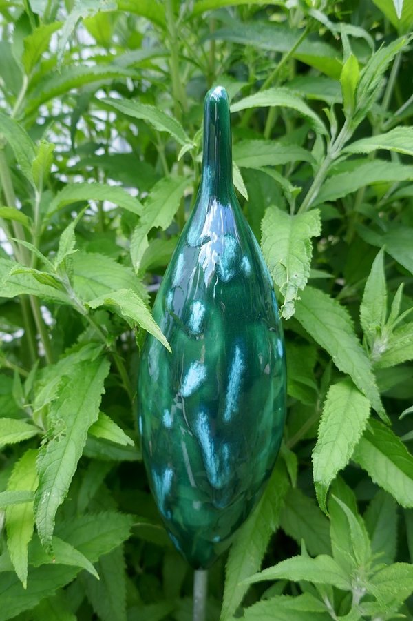 Tangoo Keramik | Gartenstecker Spitzen Dunkelgrün | Gartendeko