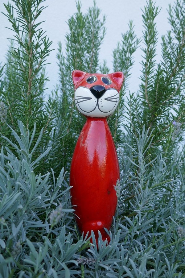 Katze zum Stecken einfarbig rot