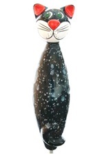 Keramikfigur Katze | zum Stecken gepunktet | Keramik Tangoo | Gartenstecker | Keramikstele