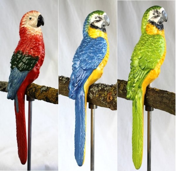 Gartenstecker Papagei | Keramikfigur | Keramikvogel | Gartendeko | Dekoration