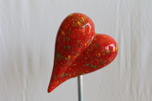 Tangoo Keramik-Herz groß rot-Konfetti