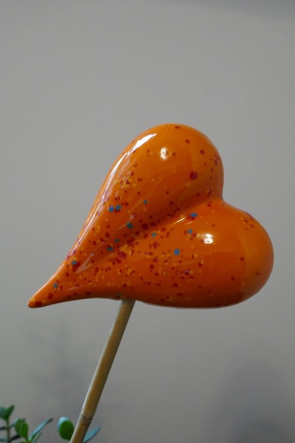 Tangoo Keramik-Herz groß orange-Konfetti
