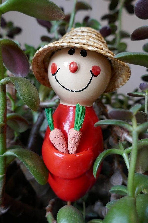 Gartenstecker Keramik Gärtner | Stele Gartendeko | Keramikschmuck | Gartenkeramik | Tangoo Keramik