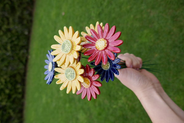 Keramik Wiesenblumen | Gartendeko | Keramikgarten | Blüten | Keramikblumen