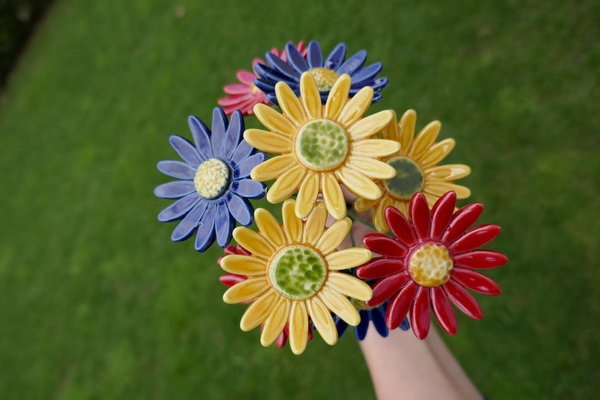Keramik Wiesenblumen | Gartendeko | Keramikgarten | Blüten | Keramikblumen