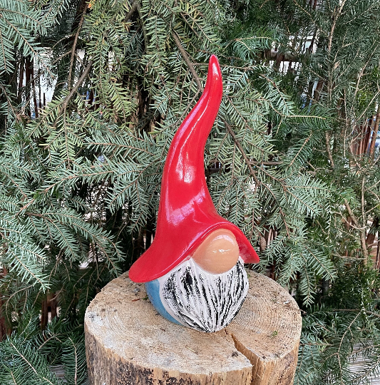Keramikwichtel oceanblau-rot | Keramikfigur | Keramikdekoration Weihnachten Weihnachtsdeko Christmas