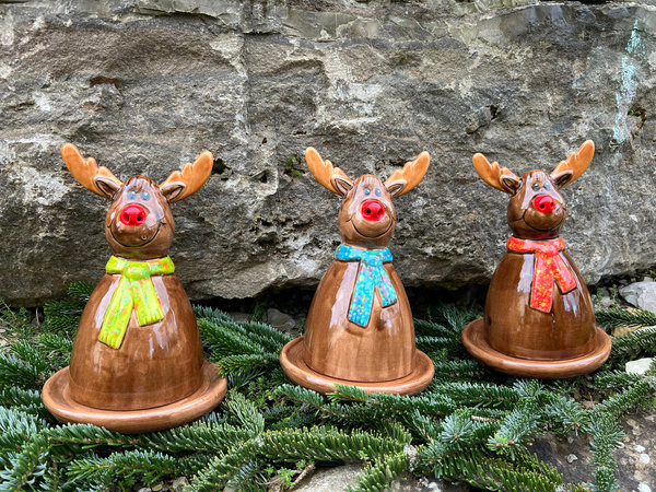 Keramik Elch Räucherfigur Weihnachtsdekoration